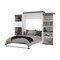 Bestar Orion 124W Queen Murphy Bed with Shelving and Fold-Out Desk (125W), White & Walnut Grey 116876-000017 - alternate 6